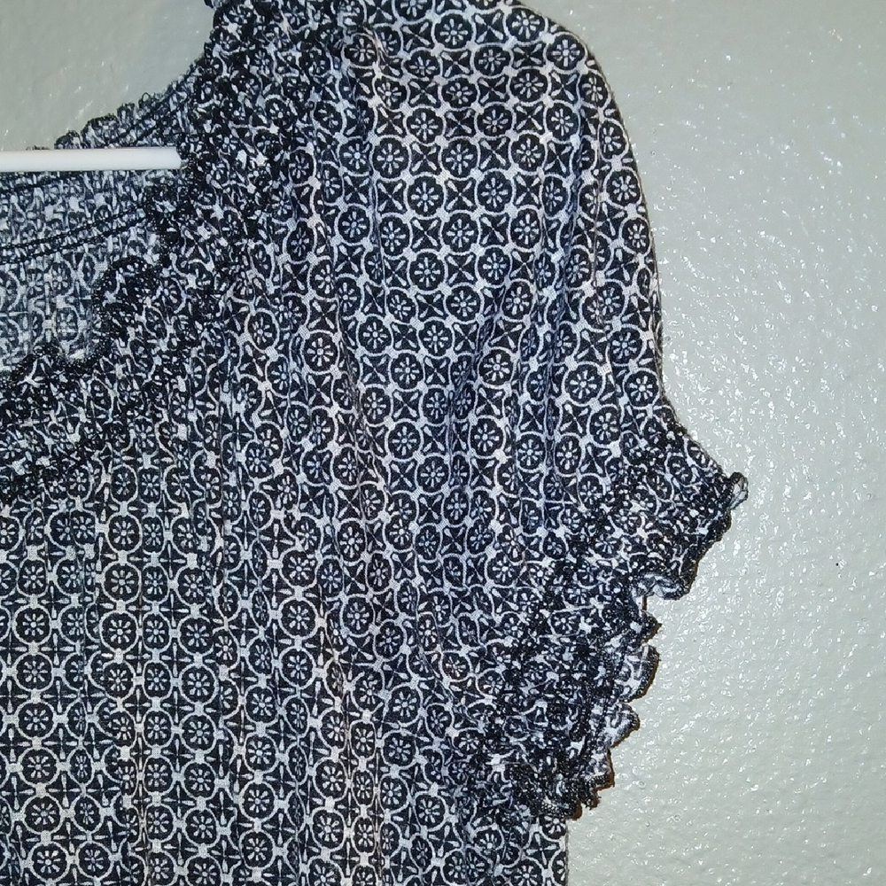 Faded Glory Blue Patterned Top - Picture 3 of 7